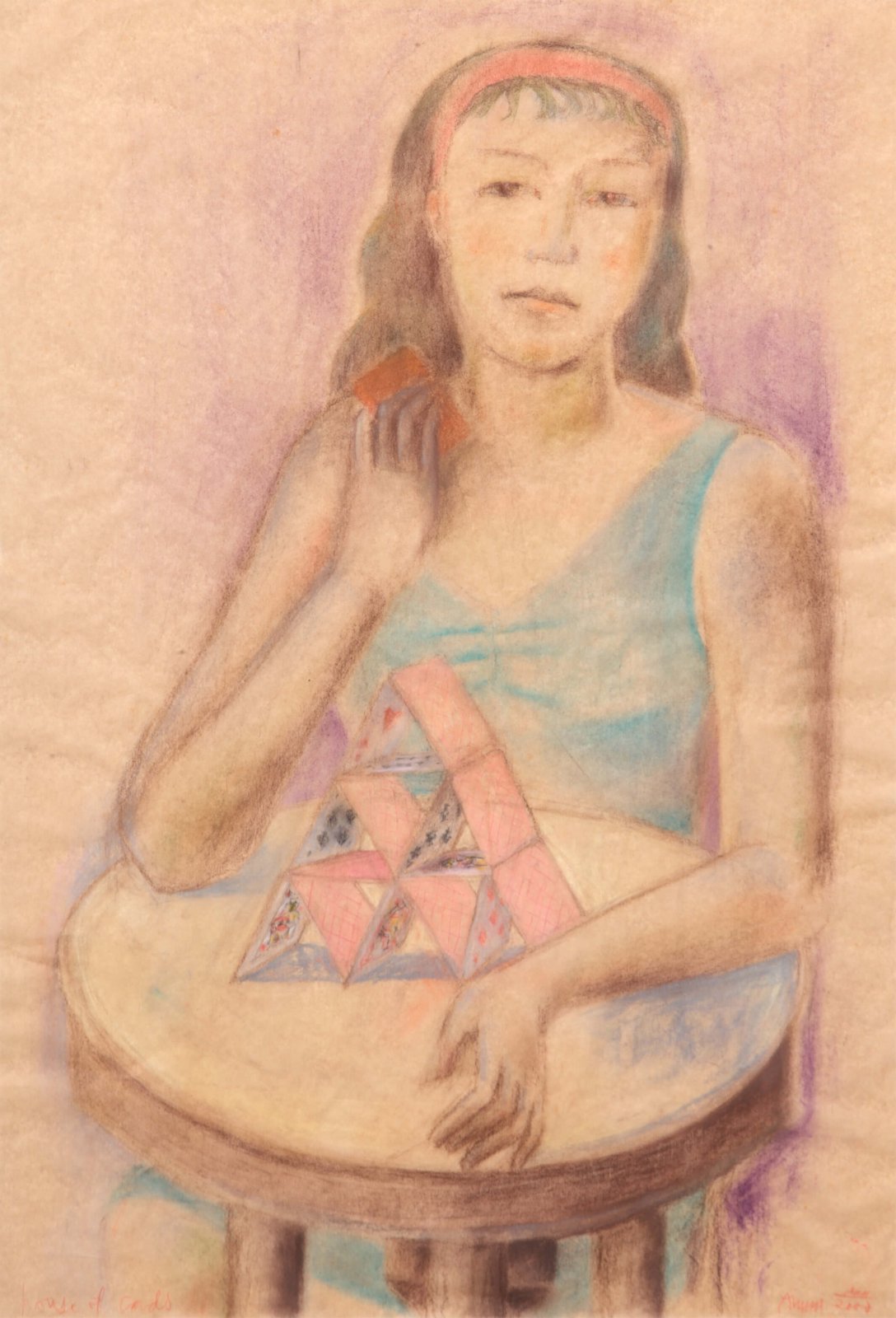 Girl With House Of Cards